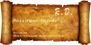 Reizinger Dezső névjegykártya